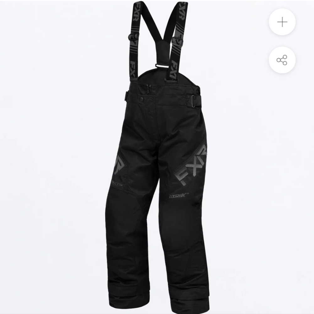 FXR Racing Snowpant Youth Clutch Black Ops FAST Insulated Bibs Size 14 NWT